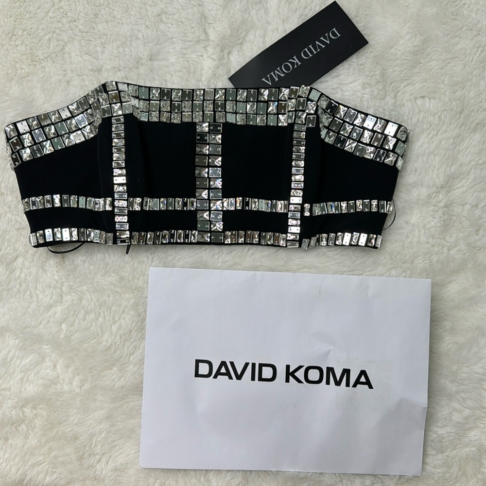 David Koma pls i embr cage bustier